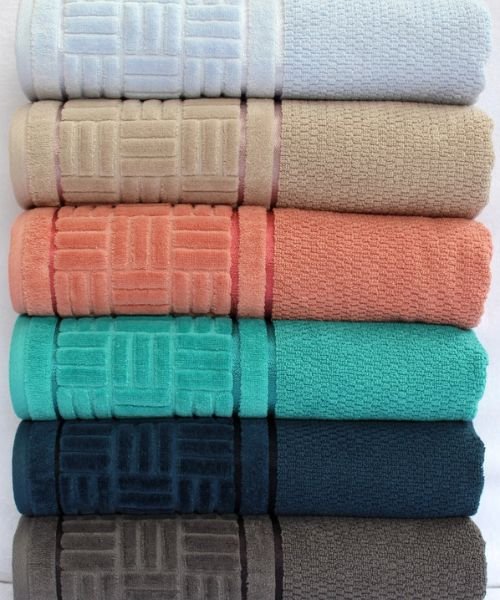 Piece Dyed Jacquard Terry Towel Border Pattern