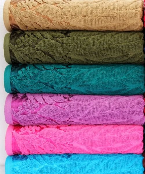 Piece Dyed Jacquard Terry Towel Medallion Design