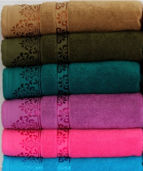 Piece Dyed Jacquard Terry Towel Damask Pattern